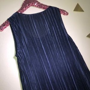 H&M Navy 3/4 Length Pleated Navy Dress